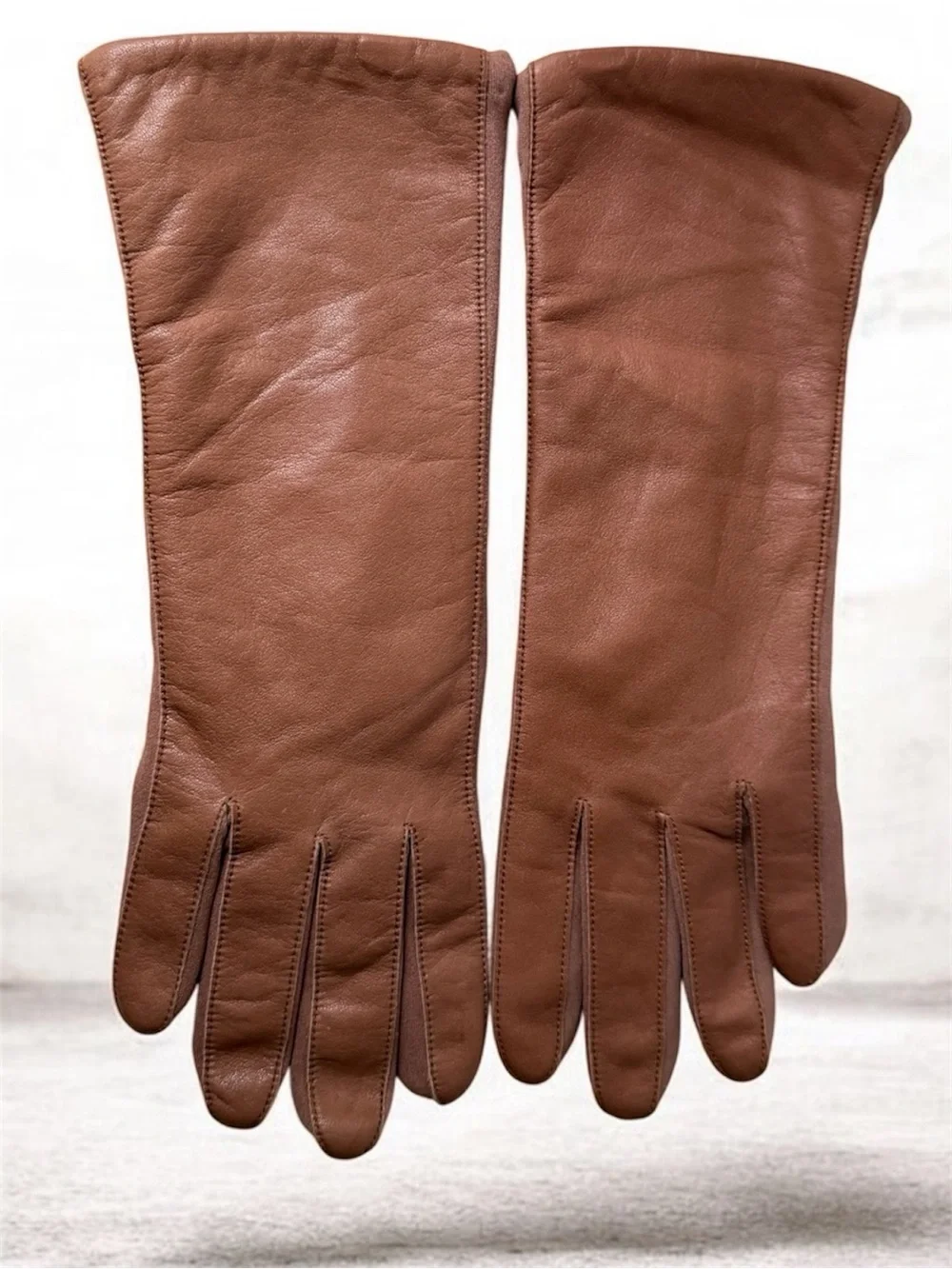 Classic Brown genuine Leather Long Gloves